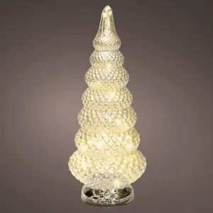 Ornate Glass Illuminated Silver Tree - Large