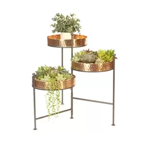 Panacea 3 Tier Hammered Copper Folding Plant Stand