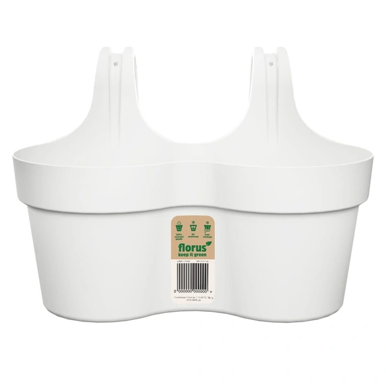 Paris Duo Balcony Hanging Pot - White