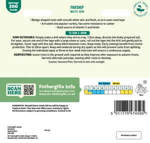 Parsnip White Gem Seed Tape Seeds - image 2