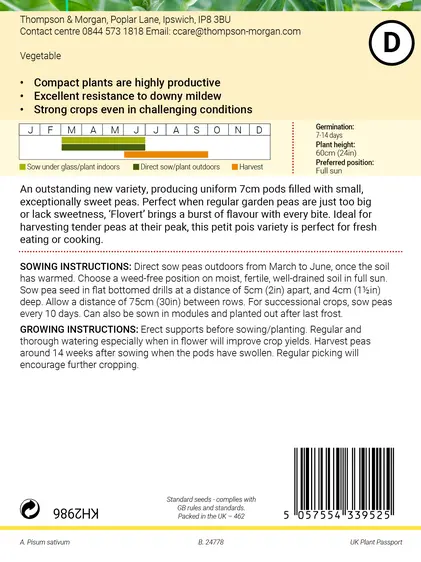Pea (Petit Pois) Flovert Seeds - image 2