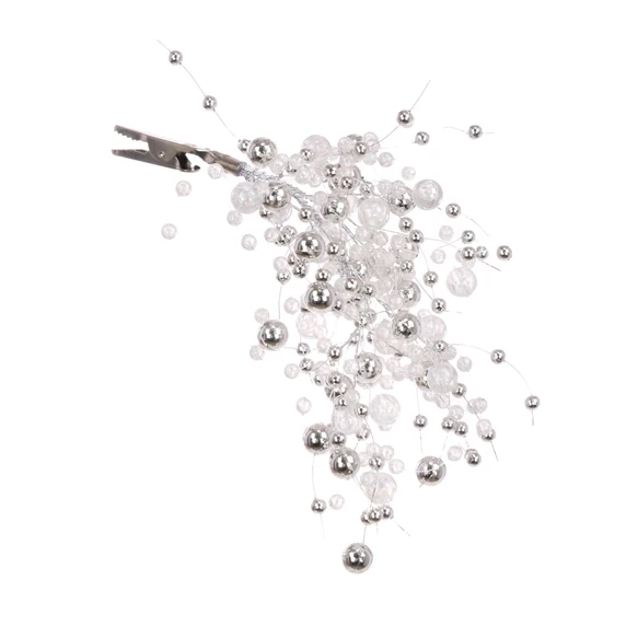 Pearl Christmas Tree Clip - Silver