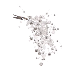 Pearl Christmas Tree Clip - Silver