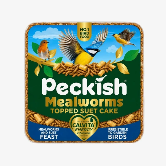 Peckish Mealworm Topped Suet Cake