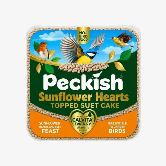 Peckish Sunflower Hearts Topped Suet Cake