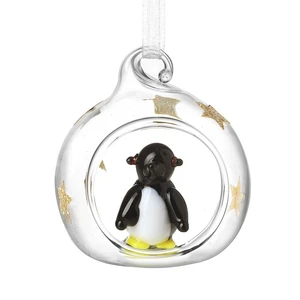 Penguin Clear Glass Bauble