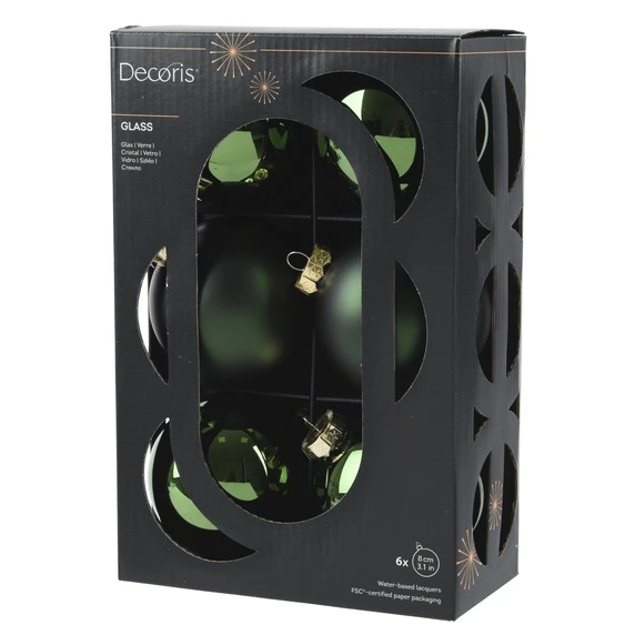 Pine Green Bauble Set - 6 - image 1
