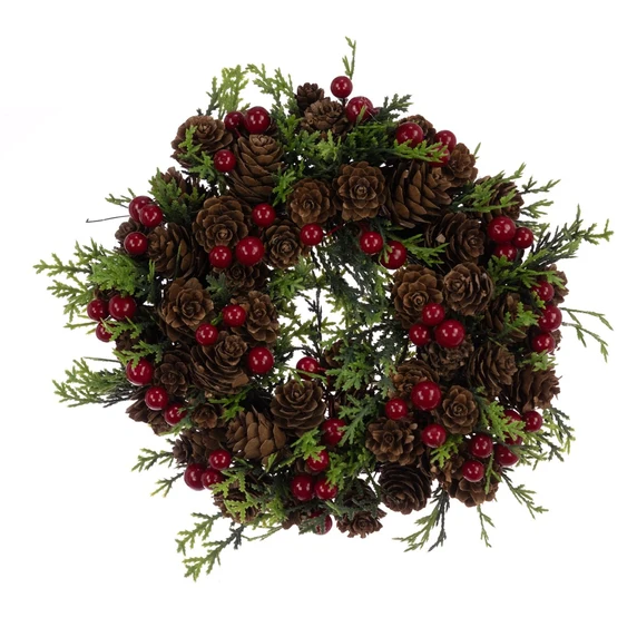 Pinecone & Berry Candle Ring