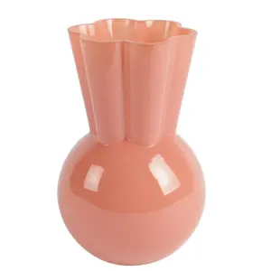 Pink Fluted Glass Vase