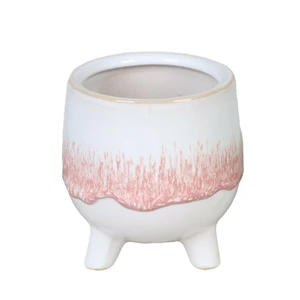 Pink Glazed Footed Pot - ⌀ 6cm