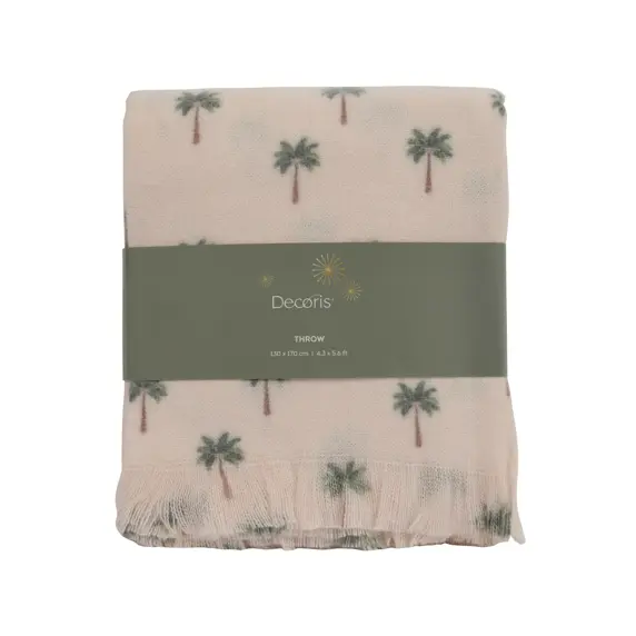 Pink Palm Throw