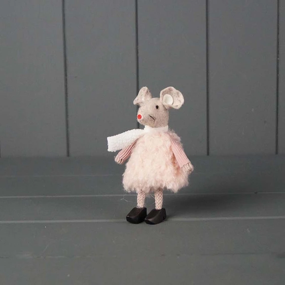 Pink Soft Standing Mouse Decoration