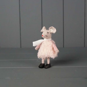 Pink Soft Standing Mouse Decoration