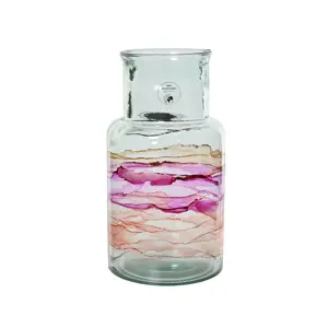 Pink Waved Glass Vase