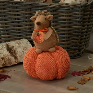 Plush Pumpkin Hedgehog Decoration