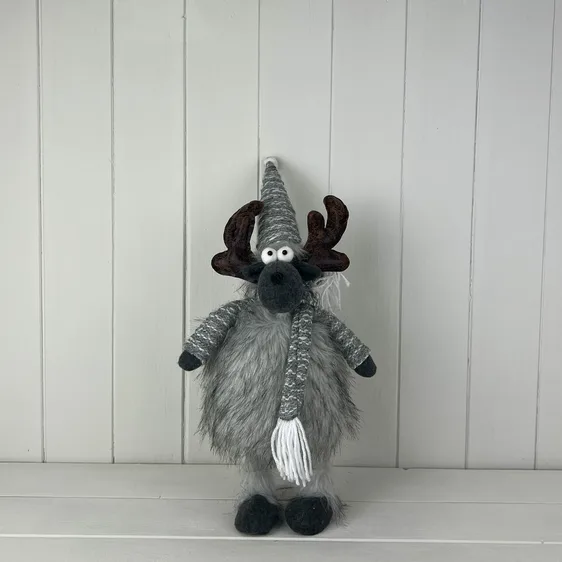 Plush Standing Reindeer Decoration - Small