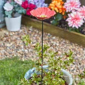 Poppy Bird Feeder Stake