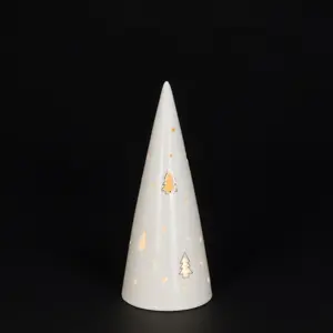 Porcelain Illuminated Cone Tree - 19cm