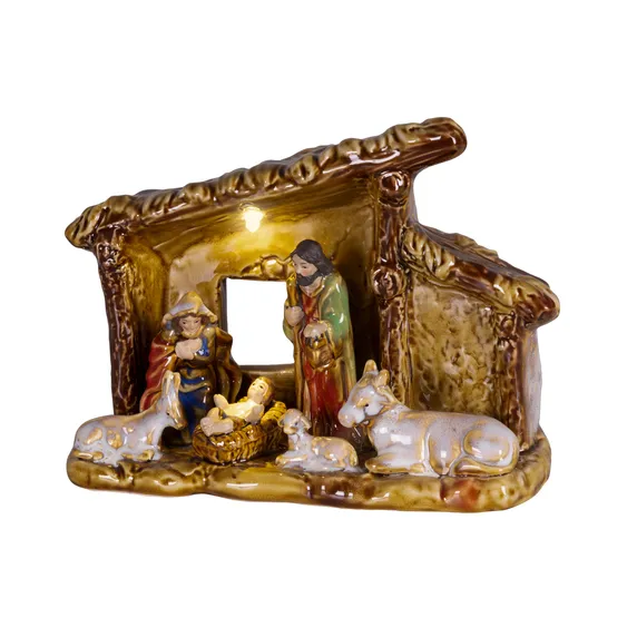Porcelain Nativity Scene Ornament