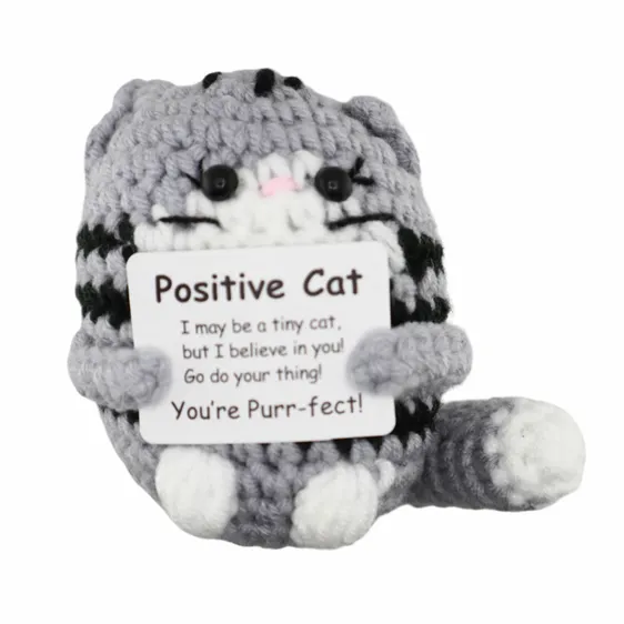 Positive Crochet Cat