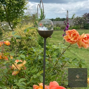 Prism Glass Orb Garden Stake