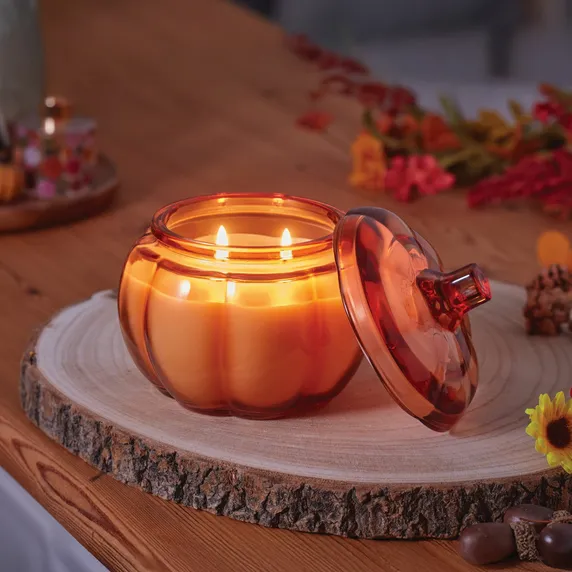 Pumpkin Candle Jar - Maple Bourbon Scented