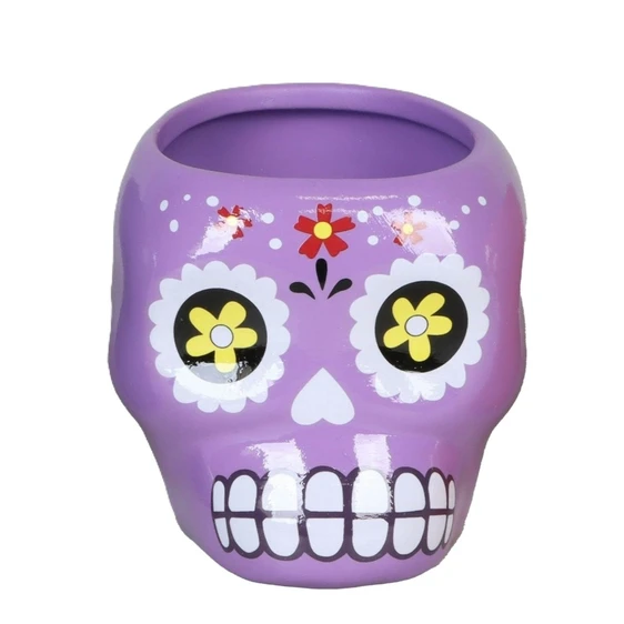 Purple Sugar Skull Pot - ⌀ 6cm