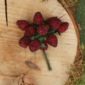 Raspberry Bunch Artificial Decoration - Red