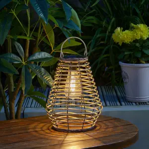 Rattan Angled Table Light - Natural