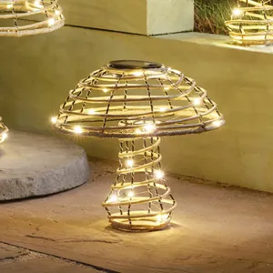 Rattan Mushroom Lantern - Large - image 2