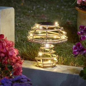 Rattan Mushroom Lantern - Medium