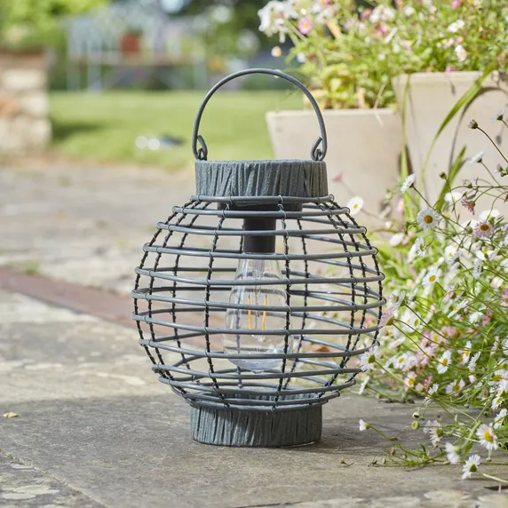Rattan Round Table Light - Slate - image 2