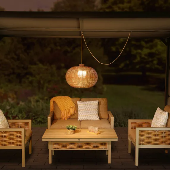 Ravello Sesame Rattan Pendant Lamp - image 1