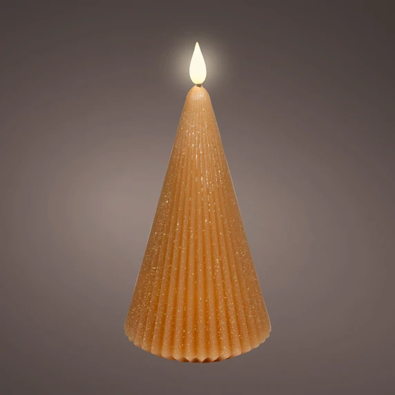 Real Effect Conical Tree Candle - Golden Brown