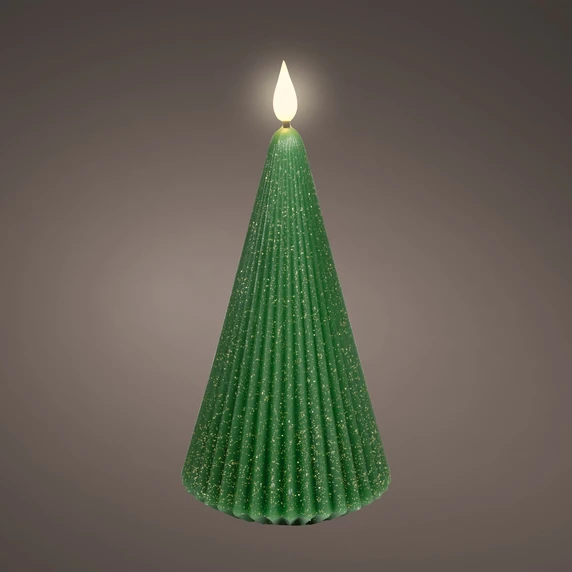 Real Effect Conical Tree Candle - Green