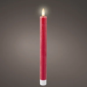 Real Effect Flameless Tapered Red Candles Set