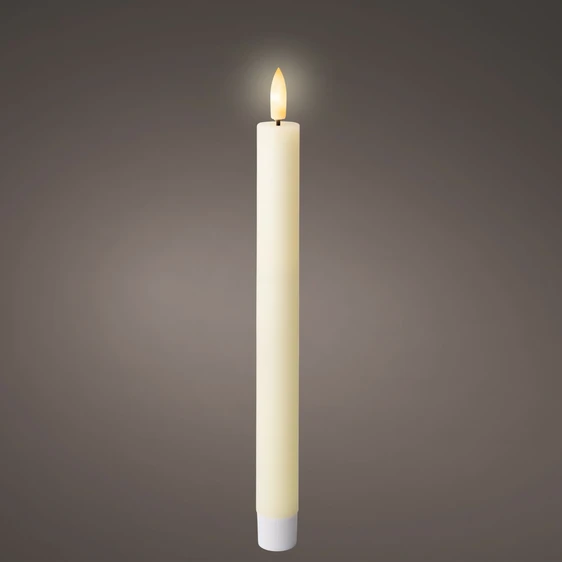 Real Effect Flameless Tapered Cream Candles Set