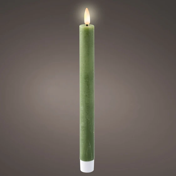 Real Effect Flameless Tapered Green Candles Set