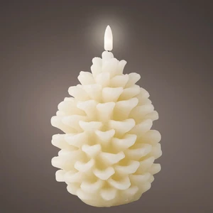 Real Effect Flameless Wax Pinecone Candle - Cream