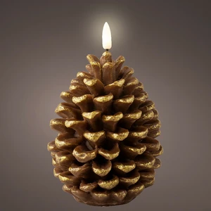 Real Effect Flameless Wax Pinecone Candle - Gold