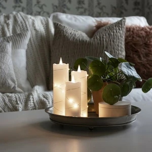 Real Effect Flameless White Wax Candle - Small - image 2