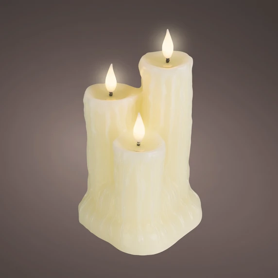 Real Effect Melting Wax Candle Trio - Cream
