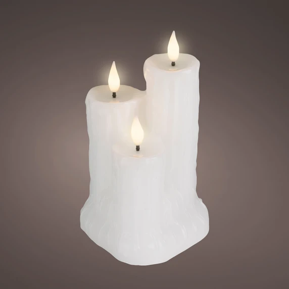 Real Effect Melting Wax Candle Trio - White