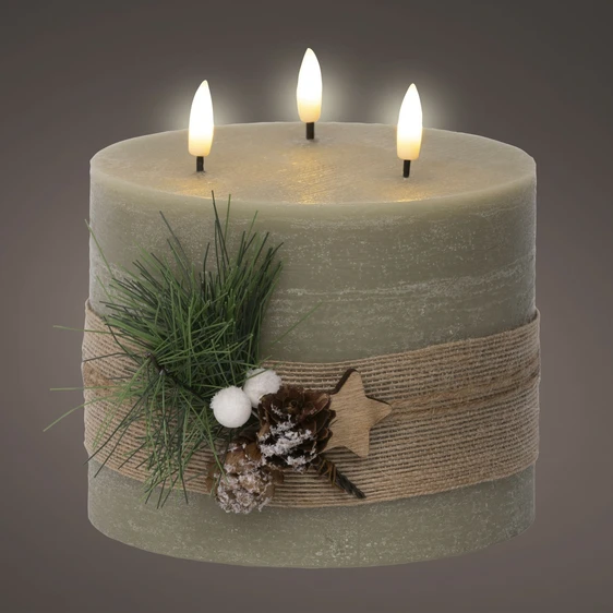 Real Effect Nordic Pillar Candle - Large