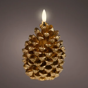 Real Effect Pinecone Candle - Gold