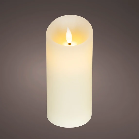 Real Effect Waving Flame Cream Candle - 17cm