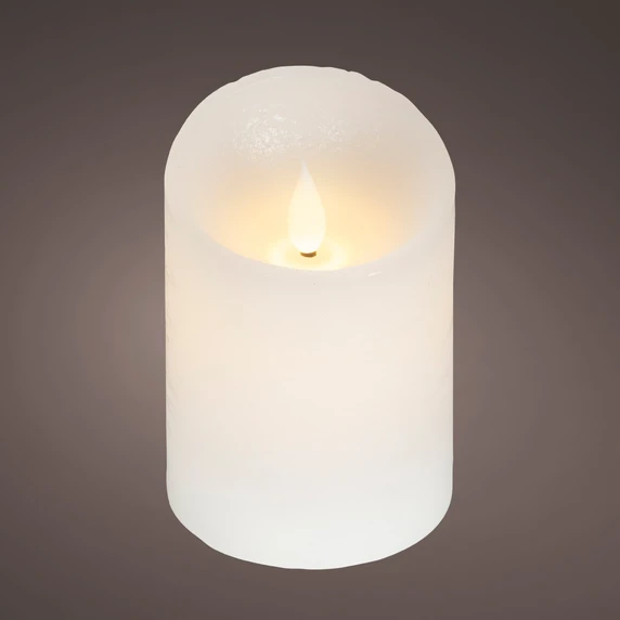 Real Effect Waving Flame White Candle - 10cm