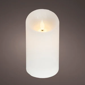 Real Effect Waving Flame White Candle - 13cm