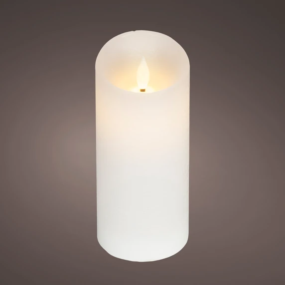 Real Effect Waving Flame White Candle - 17cm
