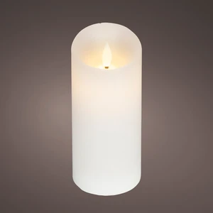Real Effect Waving Flame White Candle - 17cm